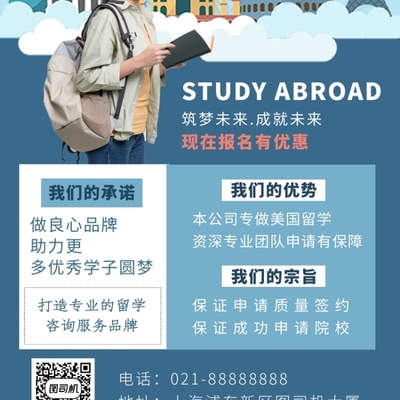 灰影繪夢·遠航啟程——特色卡通風格留學咨詢海報設計